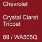 Preview: Chevrolet, Crystal Claret Tricoat, 89 / WA505Q.